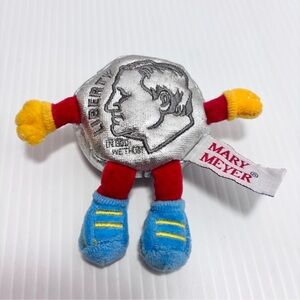 MARY MEYER Rare Silver Coin Plush Toy - Blue, Red & Yellow / Small